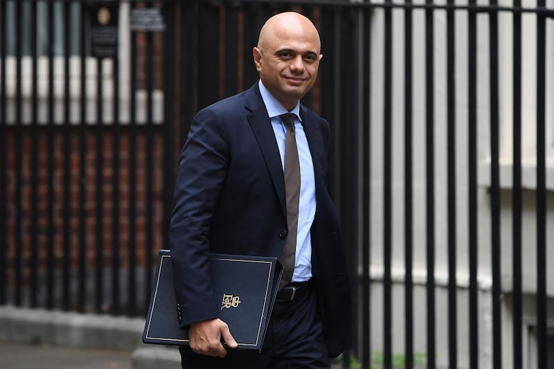 LONDON, ENGLAND - JUNE 12:  Home Secretary Sajid Javid arrives for a cabinet meeting at 10 Downing Street on June 12, 2018 in London, England.  (Photo by Chris J Ratcliffe/Getty Images)