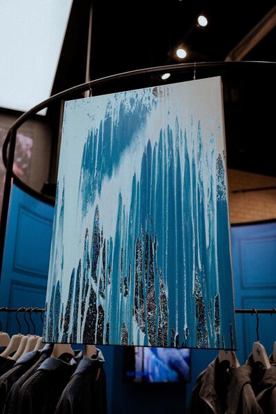 Blue Version artwork by Dubai artist Fink 22 for the launch of the adidas spring/summer 2022 collection at The Dubai Mall Originals store. Photo: adidas