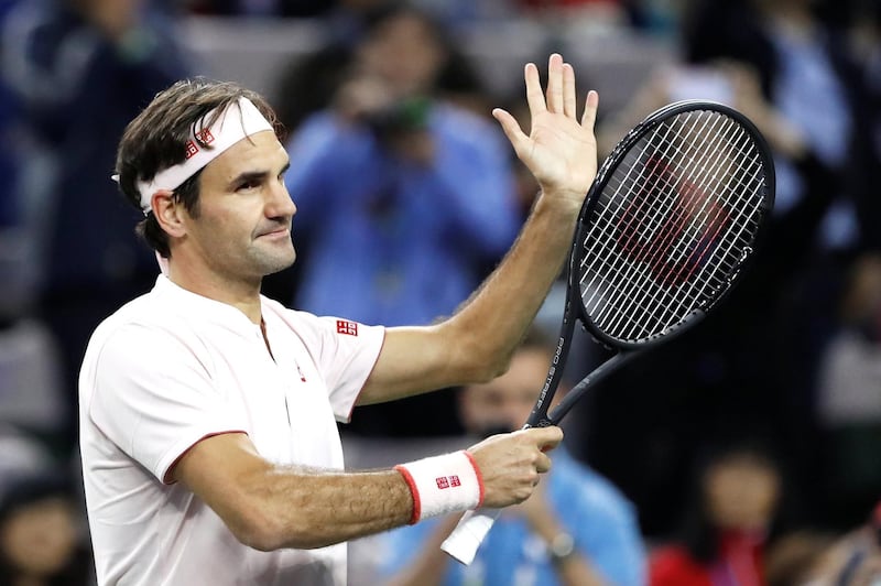 Tennis - Shanghai Masters - Shanghai, China - October 11, 2018 - Roger Federer of Switzerland celebrates his win against Roberto Bautista Agut of Spain. REUTERS/Aly Song