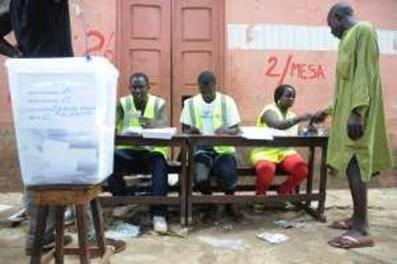 Bissau/June 28 - Josef Felitiano, a mechanic in Guinea-Bissau, votes in the West African nation's presidential election on June 28. The election comes four months after the leader João Bernardo Vieira was killed by mutinous troops.Ricci Shryock for The National *** Local Caption ***  GBelection4.jpg
