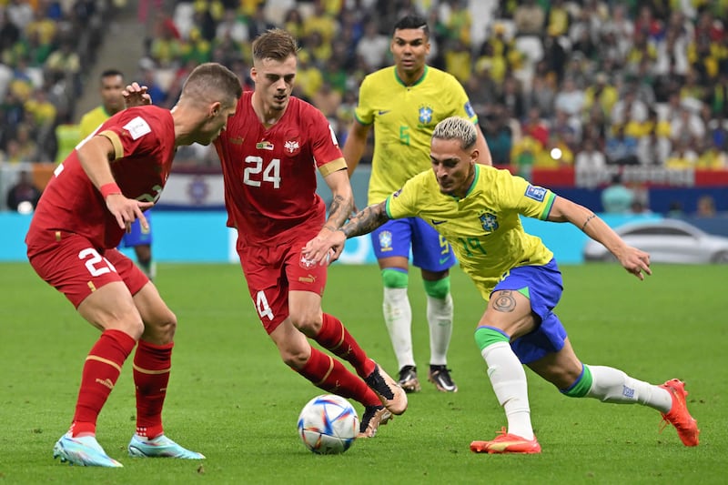 Antony 7 - On for Neymar after 79 and an immediate danger with his pace. AFP