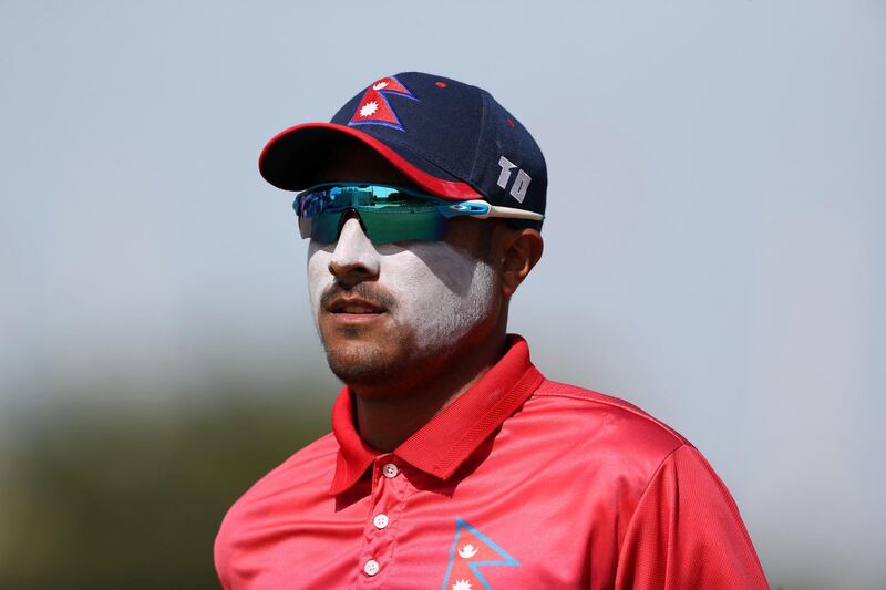 Dubai, United Arab Emirates - January 31, 2019: Nepal's skipper Paras Khadka in the the match between the UAE and Nepal in an international T20 series. Thursday, January 31st, 2019 at ICC, Dubai. Chris Whiteoak/The National