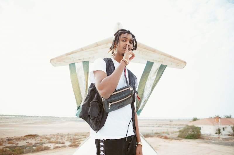 Somali rapper Freek, who lives in Abu Dhabi, shot a music video for his song 'Wala Kilmay' at the plane. Photo: Elia Mssawir