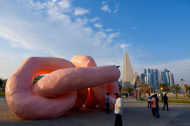 10. Qatar: The Gekrose sculpture by Austrian artist Franz West, at the Doha seafront. AFP