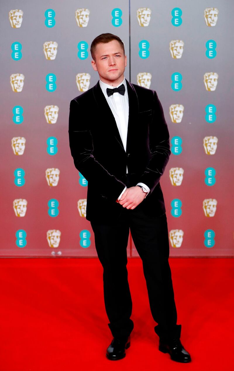 Taron Egerton arrives at the 2020 EE British Academy Film Awards at London's Royal Albert Hall on Sunday, February 2. AFP