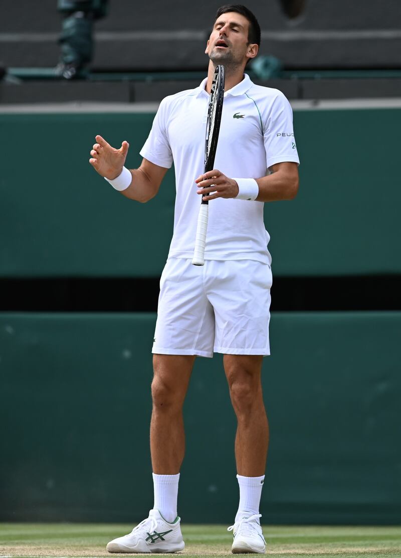 Novak Djokovic during the match. EPA