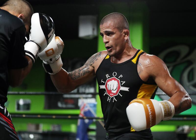 Abu Dhabi-based fighter Bruno Machado takes on UFC great Anderson Silva in exhibition boxing match on Burj Al Arab helipad in Dubai on May 14. Boxing legend Floyd Mayweather is also on the card. Cobra Fitness. All images: Chris Whiteoak / The National