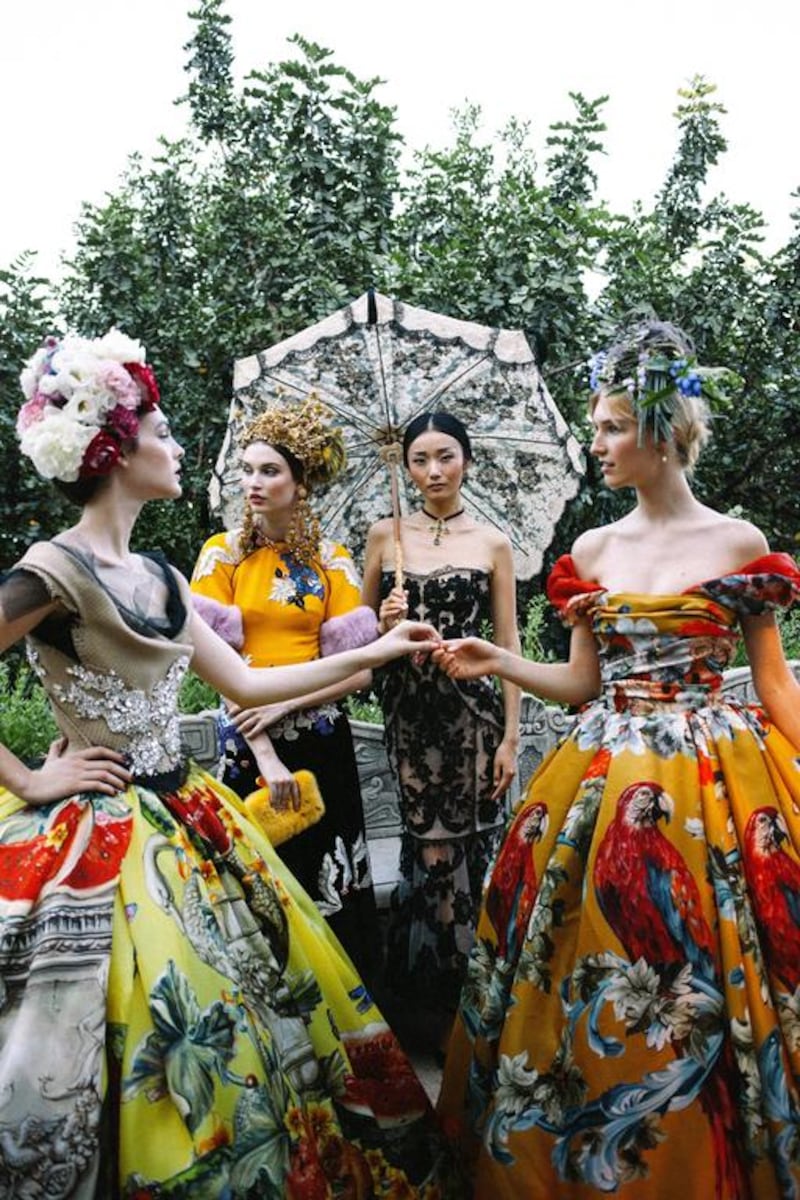 Voluminous ballgowns from the Alta Moda presentation, which drew inspiration from Shakespeare’s A Midsummer Night’s Dream. Courtesy Dolce & Gabbana