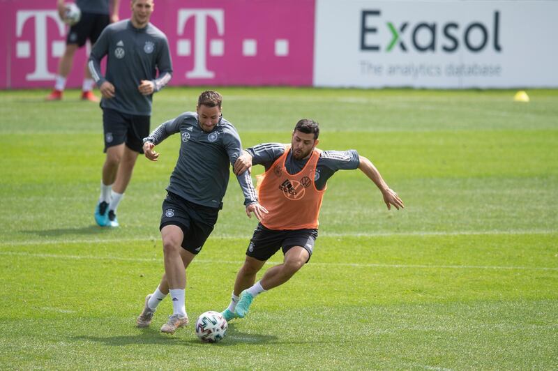 Christian Gunter (L) and Kevin Volland in action. Getty