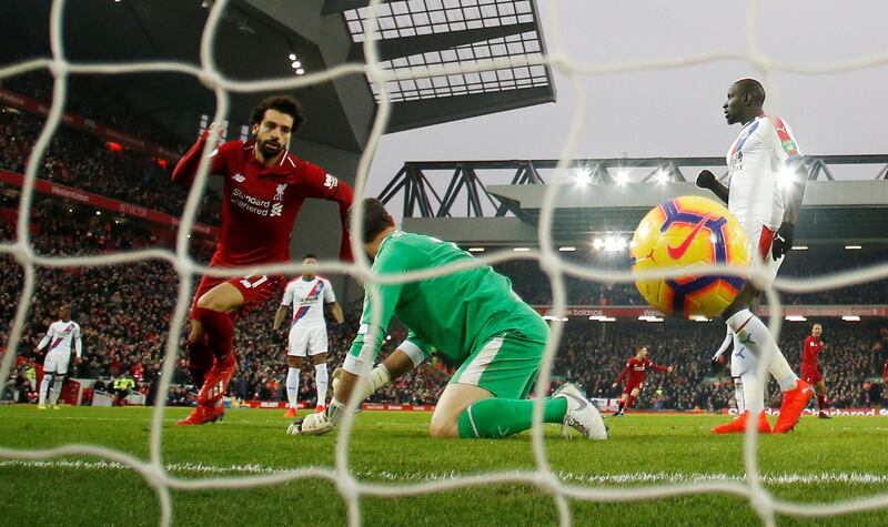 Mohamed Salah scored twice against Crystal Palace. Reuters