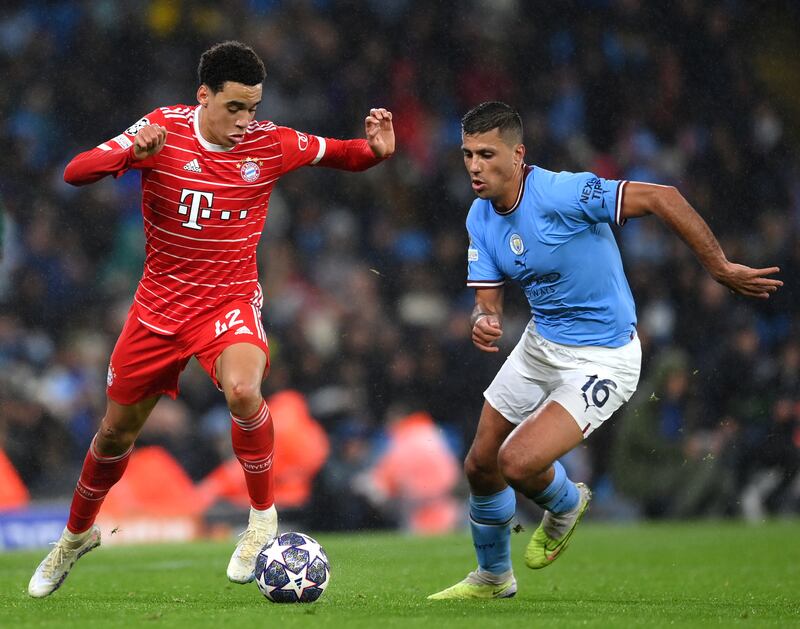 Jamal Musiala - 6. Denied by a Dias block when he was presented with Bayern's first real chance in the 25th minute. Skipped past Pep Guardiola’s defensive line in the 41st minute but there was no red shirt in the box to apply the finish to his cutback. Getty