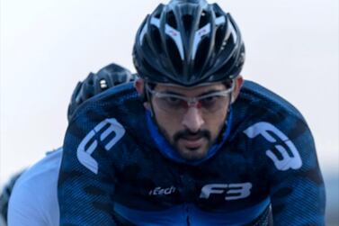 Sheikh Hamdan participates in the Dubai Ride Challenge.