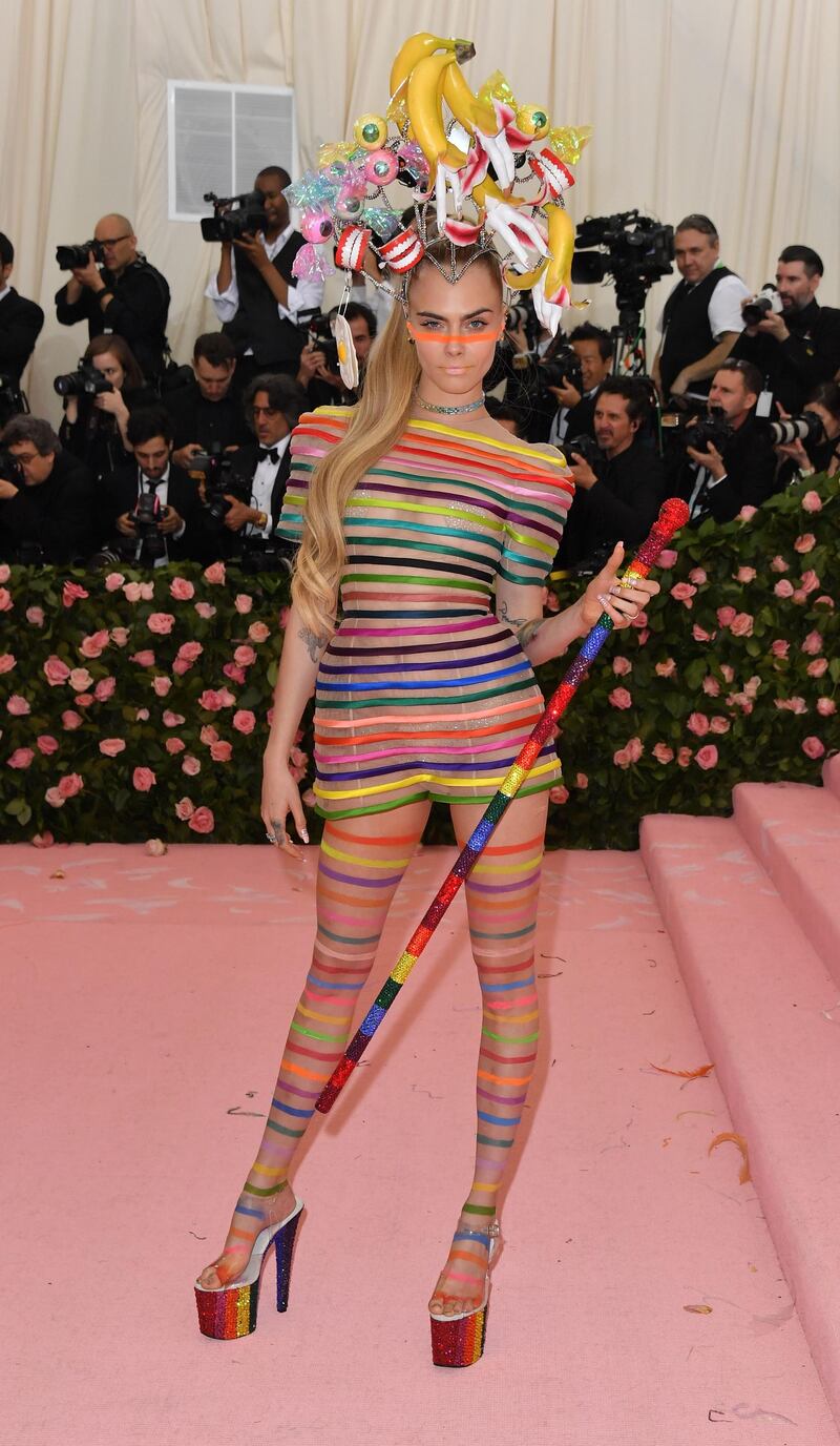 Model Cara Delevingne arrives at the 2019 Met Gala in New York on May 6. AFP