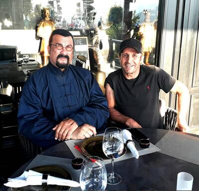 Steven Seagal's representative said this photo came about after Sarikaya approached Seagal at lunch and asked for a photo. Sarikaya says they were discussing his new film 'Aylan Baby'. Omer Sarikaya/ Instagram.