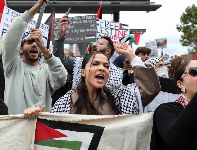 A pro-Palestinian protest in Mississauga, Canada. Reuters 