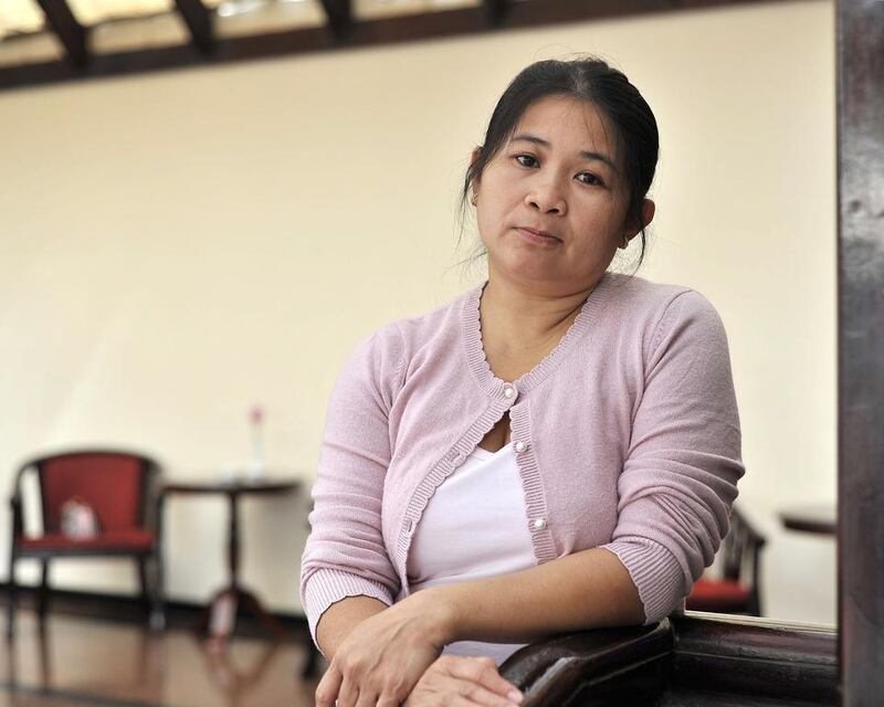 Dubai resident Judith Alberca, 44, from Barugo, Leyte, Philippines, is concerned about her two brothers, three newphews and two nieces in the aftermath of Typhoon Haiyan. Charles Crowell for The National