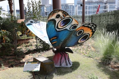 A larger-than-life replica of the owl butterfly at The Green Planet’s outdoor Nature Park. Pawan Singh / The National