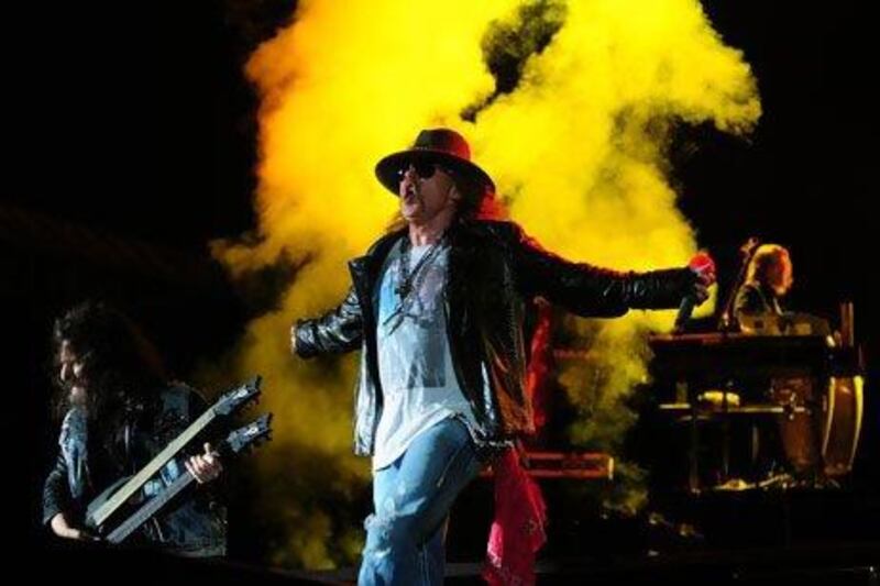 Guns N' Roses perform at Yas Island in 2010. Fabien Chareix for The National