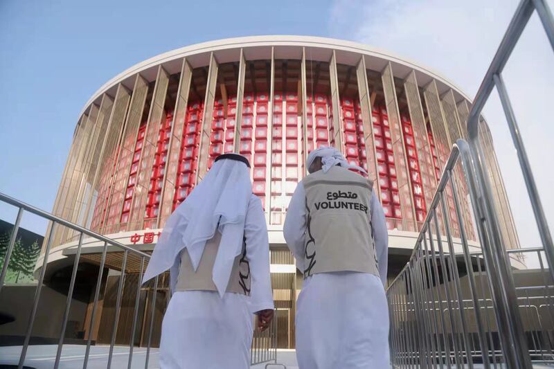 Most of the construction material for the China pavilion at Expo 2020 Dubai was sourced from the UAE with the decorative elements and red panels customised in China.