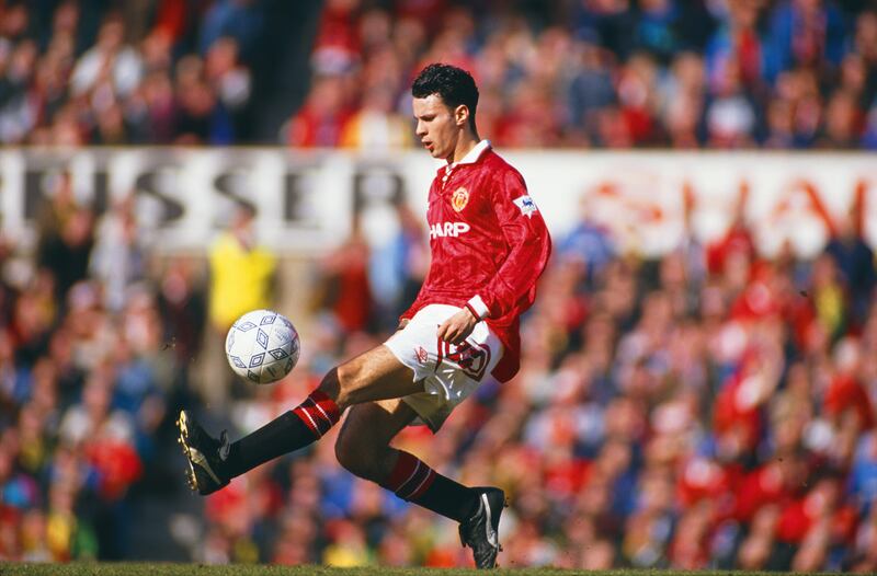 Giggs in action during a Premier League match in March 1994. Getty Images