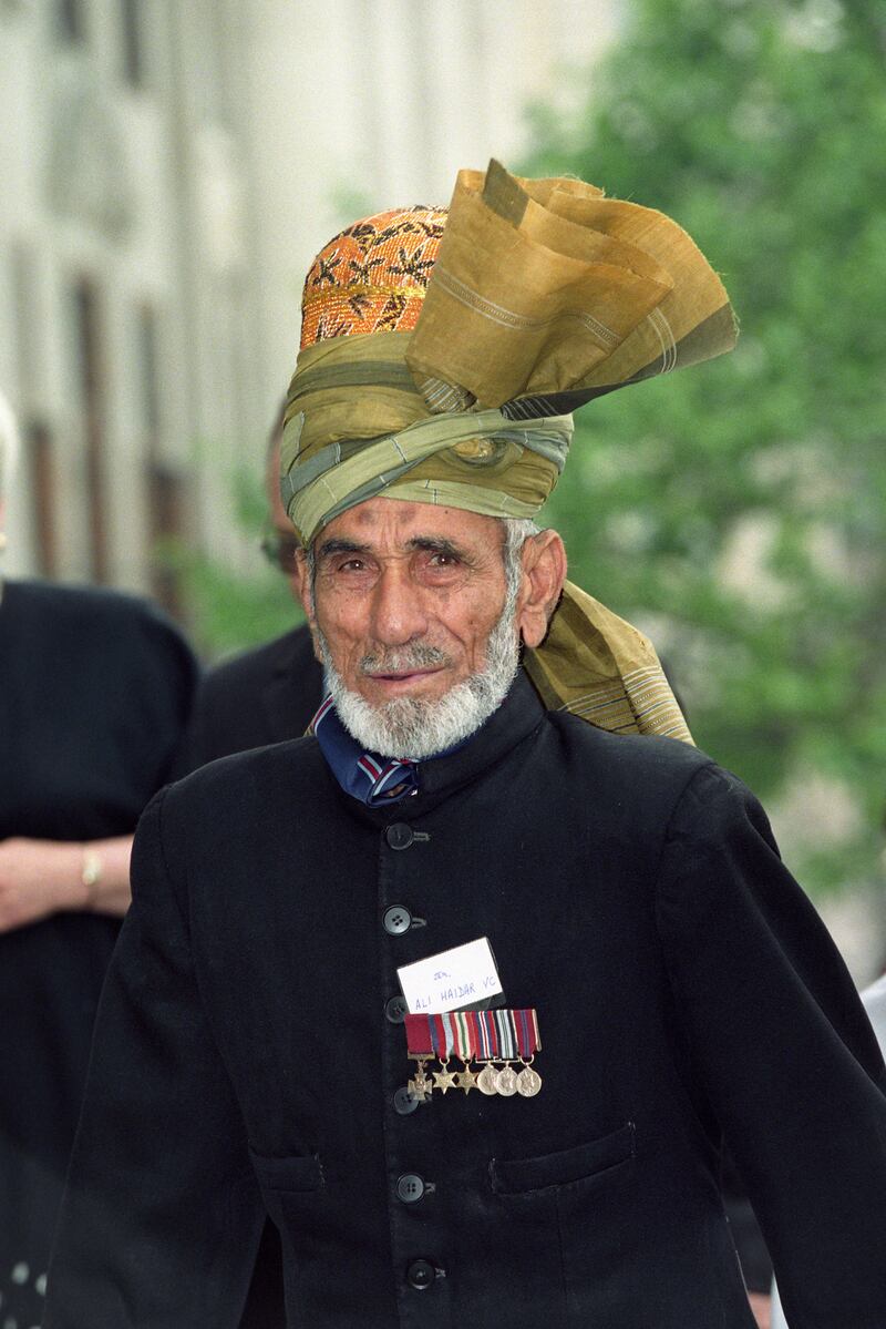 Sepoy Ali Haider, who, in Italy in the Second World War, was one of three soldiers who survived crossing the Senio River under heavy and accurate enemy fire, and attacked enemy positions. Getty Images