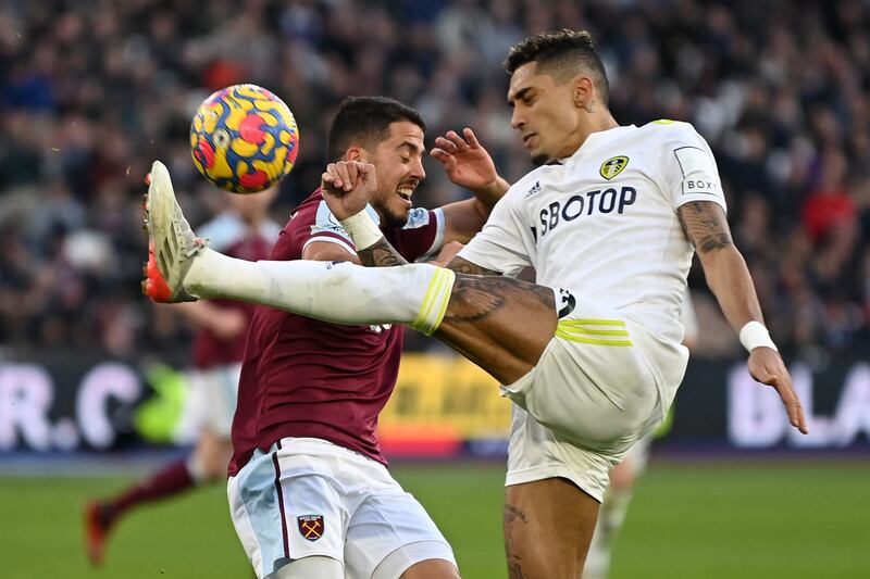 Right midfield: Raphinha (Leeds United) – Hit the bar with a free kick, set up a goal and tormented West Ham in a superb display in an outstanding victory for injury-hit Leeds. AFP