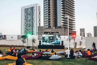The new park on Reem Island features an open-air cinema, as well as a skatepark, food trucks, a stage for live performances and a DJ spinning the beats. Courtesy Reem Central Park