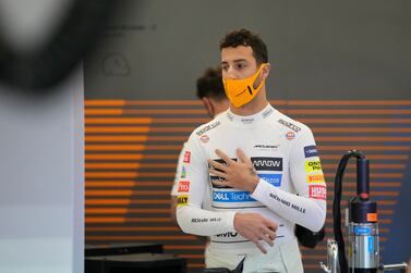 Mclaren driver Daniel Ricciardo of Australia stands during practice session for the Saudi Arabian Grand Prix in Jiddah, Friday, Dec.  3, 2021.  (AP Photo / Hassan Ammar)