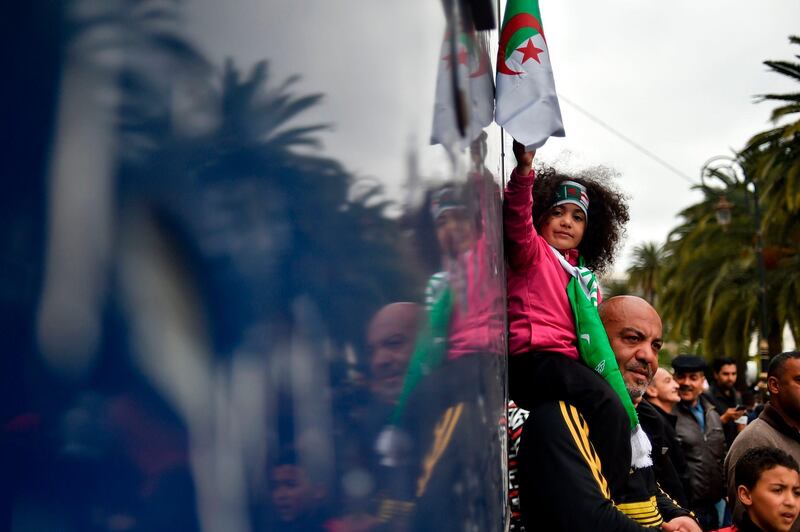 Algerian protesters demonstrated against their ailing president's bid for a fifth term in power in Algiers. AFP