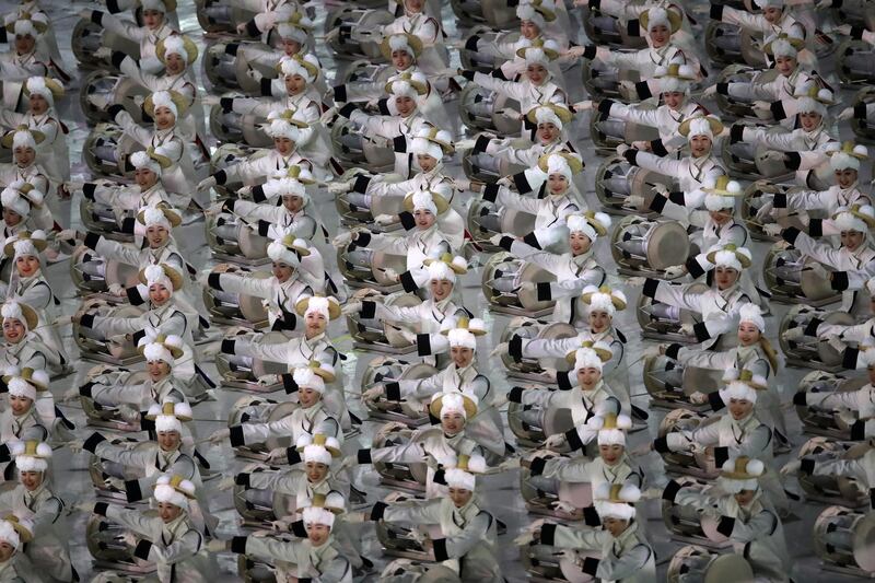 Dancers perform at the opening Ceremony of the PyeongChang 2018 Winter Olympic Games. Sean M Haffey / Getty Images