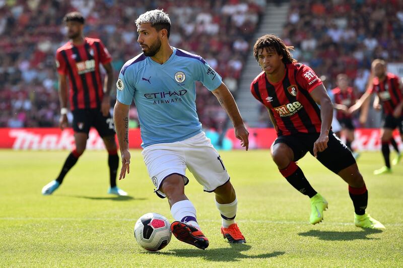 Manchester City's Sergio Aguero controls the ball. AFP