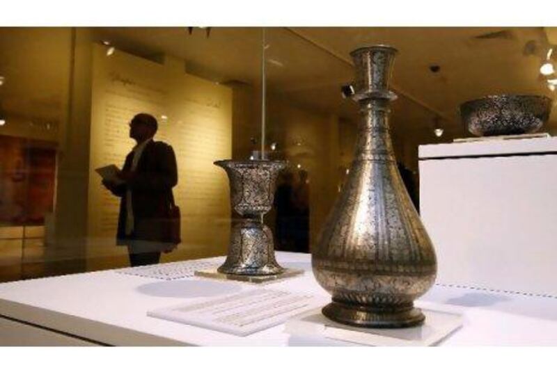 The “Glimpses of Courtly Splendour” exhibition, which opened yesterday at the Sharjah Museum of Islamic Civilisation, features a spittoon and vase that date to the 16th and 19th centuries.