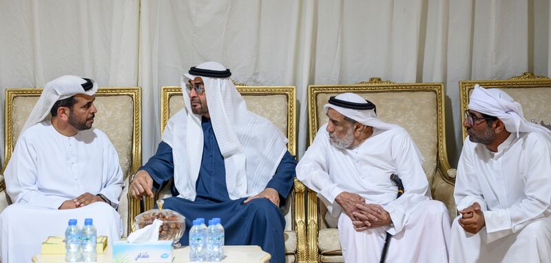 President Sheikh Mohamed offered his condolences when he paid a visit to a majlis in Sharjah
