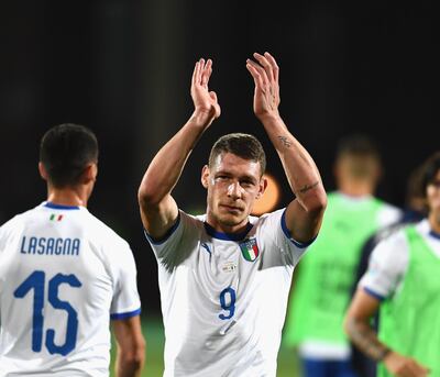 YEREVAN, ARMENIA - SEPTEMBER 05:  Andrea Belotti of Italy celebrates the victory  and applauds supporters at the end of the UEFA Euro 2020 qualifier between Armenia and Italy at Republican Stadium after Vazgen Sargsyan on September 5, 2019 in Yerevan, Armenia.  (Photo by Claudio Villa/Getty Images)