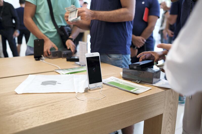 23.09.17. iPhone 8 launch in Dubai Mall Saturday morning. People has waited in line since early morning and others has pre ordered a phone online. 

Anna Nielsen For The National.