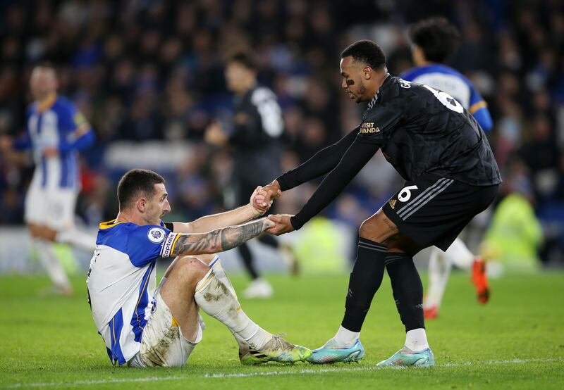 Lewis Dunk 4 – The central defender was undone by Odegaard’s nimble feet in the first half, and was then asleep when Nketiah reacted first to bundle home Martinelli’s spilled cross. Got away with a shove on Nketiah in the second half, too. Getty Images