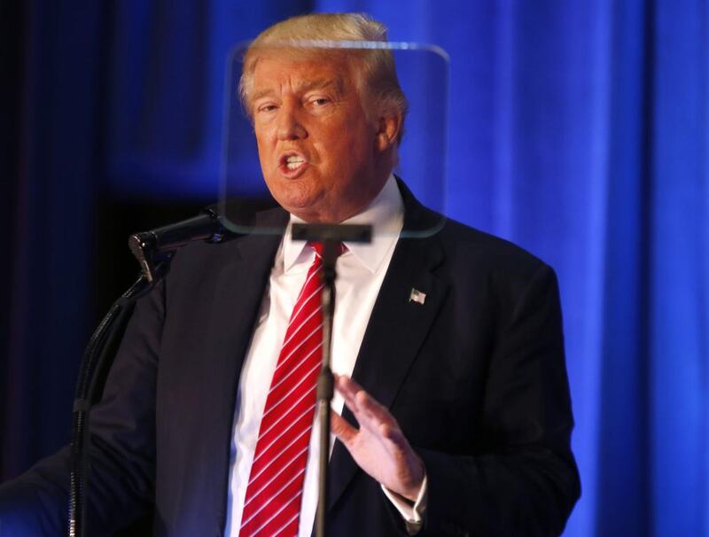 Republican Presidential candidate Donald Trump speaks in Youngstown, Ohio, Monday, Aug. 15, 2016. (AP Photo/Gerald Herbert)