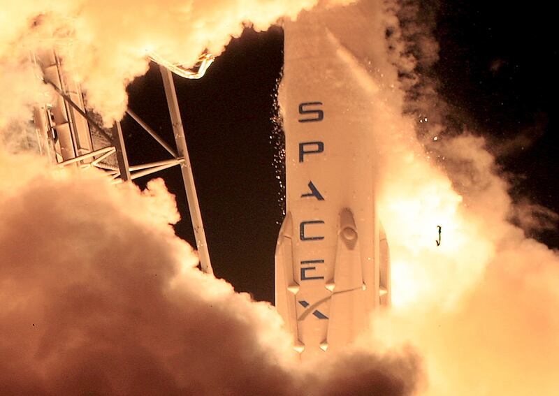 A remodelled version of the Space X rocket lifts off from Cape Canaveral. Reuters