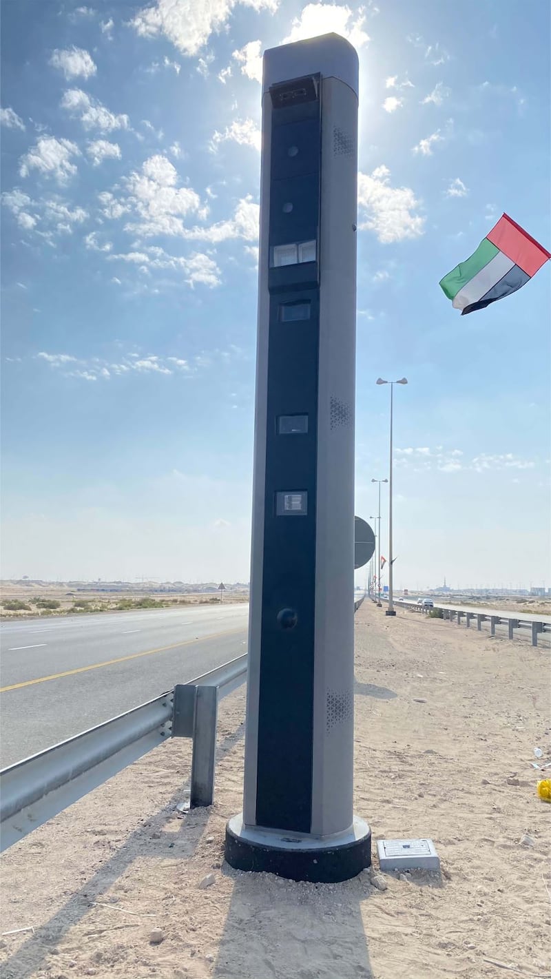 One of the 700-plus speed cameras that will be installed across Abu Dhabi. Photo: Abu Dhabi Police
