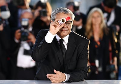 Iranian director and producer Mohammad Rasoulof after winning the Special Jury Prize for The Seed of the Sacred Fig during the Cannes Film Festival. AFP