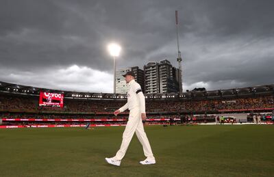 England's Joe Root under the clouds at Brisbane. PA