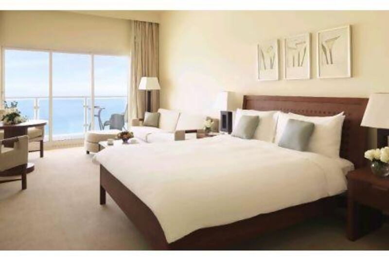 The deluxe bedroom of Radisson Blu Resort, Fujairah.