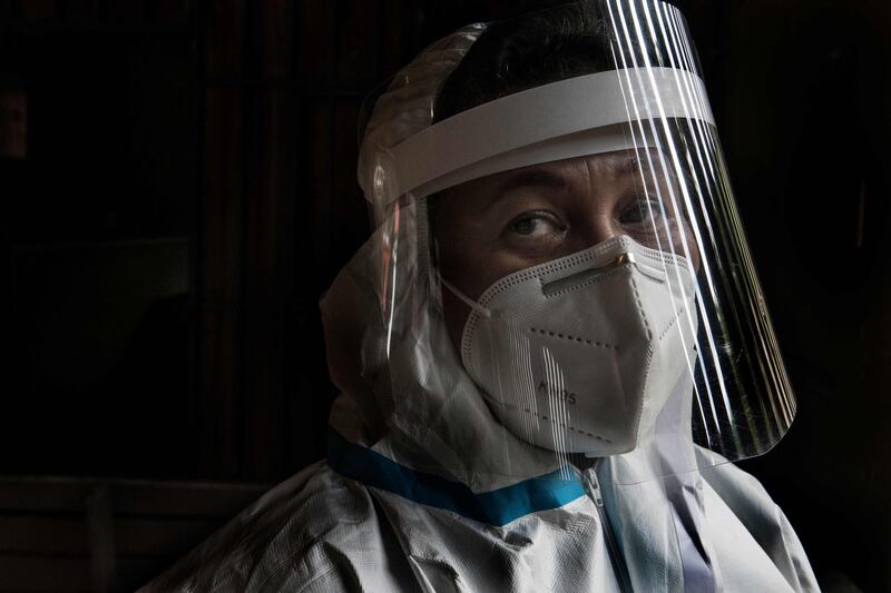 A health worker looks on at a health centre in a low-income neighbourhood in San Jose, Costa Rica. AFP