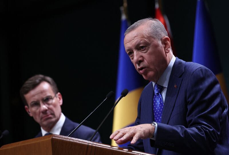 Turkey’s President Recep Tayyip Erdogan has placed conditions on agreeing to Sweden joining the Nato defence alliance. AFP