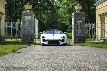 W Motors' Fenyr SuperSport at Heveningham Concours. The company is opening its first manufacturing facility in the UAE later this year. 