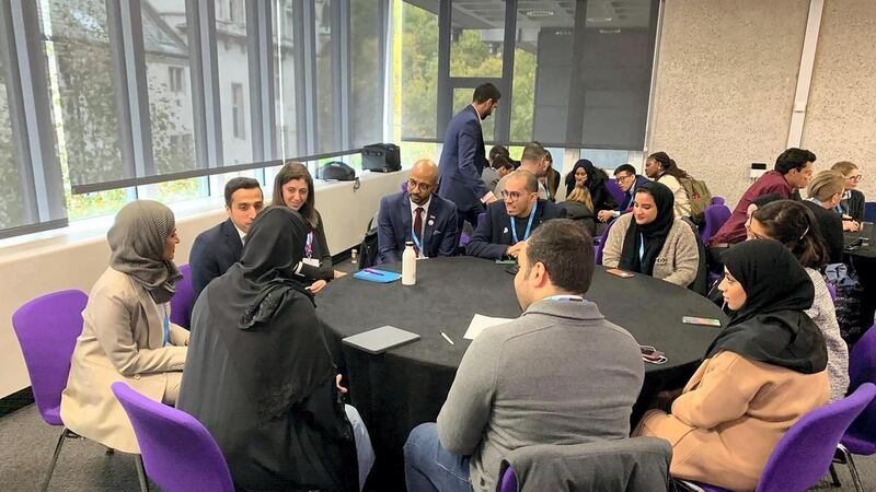 Sheikha Shamma speaking to delegates at the One Young World Summit in London last year. Courtesy: Sheikha Shamma    