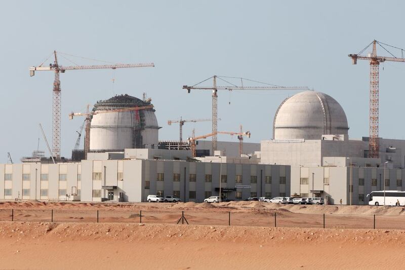 The first and second reactors at the nuclear power plant in Barakah, Western Region of Abu Dhabi on January 13, 2016. Christopher Pike / The National