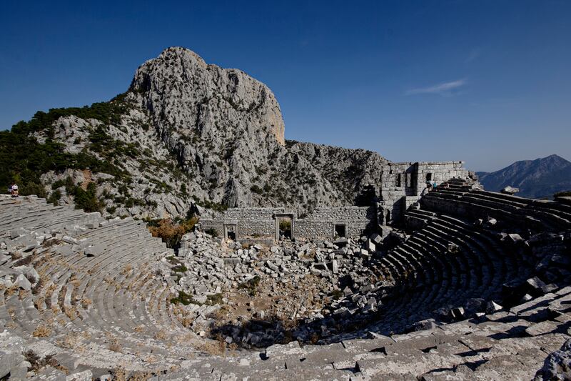 This amphitheatre is said to have been able to seat 4,000-5,000 people and is one of the better preserved buildings in Termessos. Charlotte Mayhew / The National