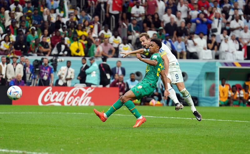 England's Harry Kane scores the second goal. PA