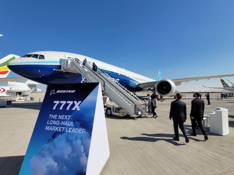 Boeing's newest 777X wide-body aircraft makes its international debut at Dubai Airshow.  Photo: Dubai Media Office